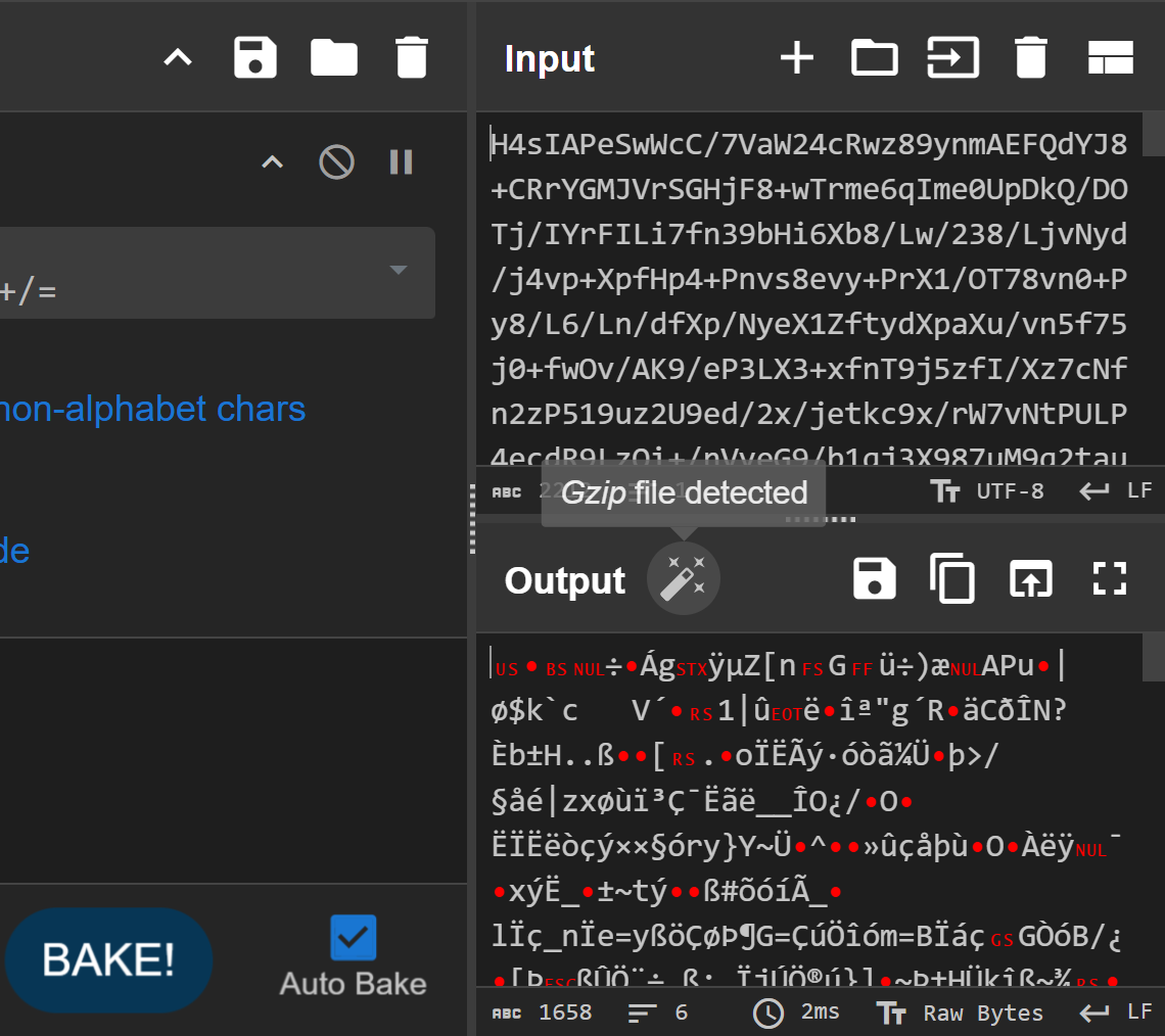 Gzip file detected